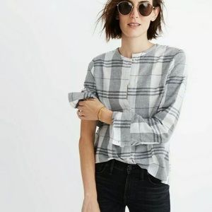 MADEWELL | Collarless Flannel Button-Down Shirt | Like New